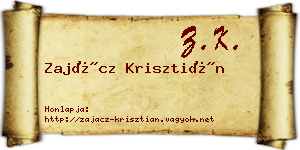Zajácz Krisztián névjegykártya